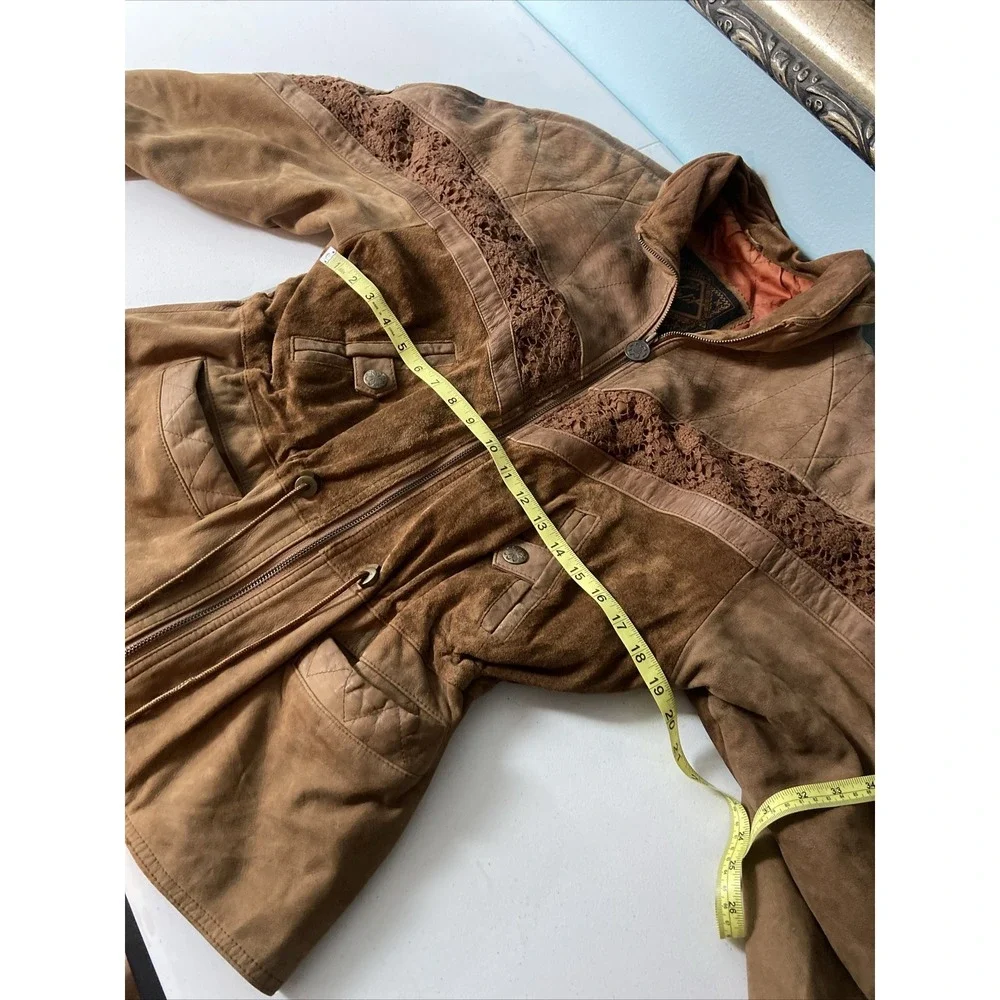 Winlit Western Jacket Womens Leather Small Brown Cowgirl - Picture 3 of 7